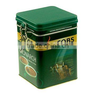 Custom Made Food Safe Standard Size Small Rectangular Coffee Metal Tin Can with Lids