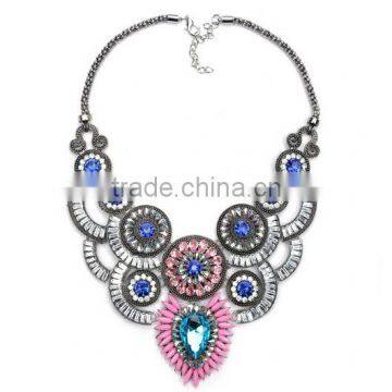 New Design Lady Bib Statement Multi Colours Crystal Luxury necklace Collar