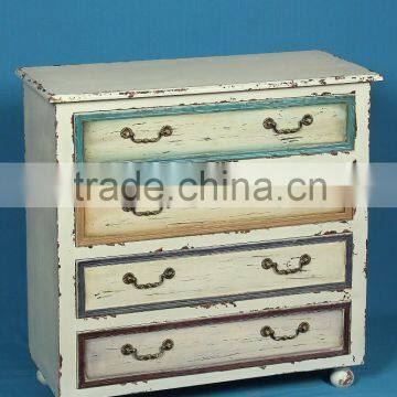 Vintage Bedroom Simple Wood Cupboard Design With 4 Drawers