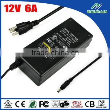 Desktop power supply AC DC adaptor 12V 6A power adapter for lcd tv led