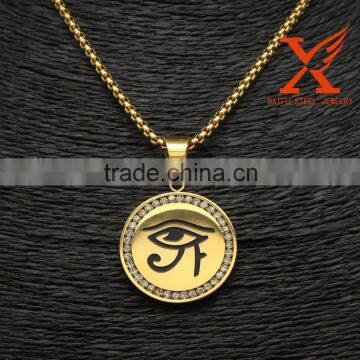 316L Stainless Steel New Design Gold Iced Out Eye Custom Pendant