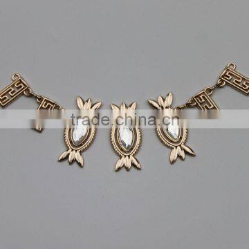 Decorative chain &metal connector neckline for garment