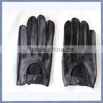 Export Male Black and Yellow Motorcycle Glove Driving Glove Sheepskin Leather Motrocycle Glove