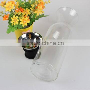 New Arrival Decorative High Borosilicate Mouth Blown Glass Kettle/Jug With Stainless Steel Lid