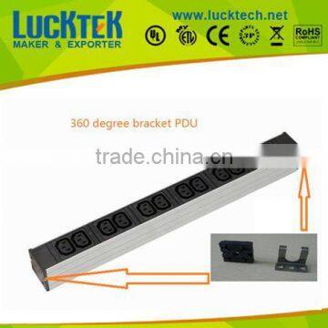 IEC C13 type PDU with 360 degree rotating bracket