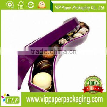 2015 PROFESSIONAL CUSTOM HANDMADE LUXURY PURPLE CARDBOARD PAPER CHOCOLATE JEWELRY GIFT PACKAGING BOX WITH RIBBON