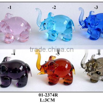 purple glass elephant hand made decoration