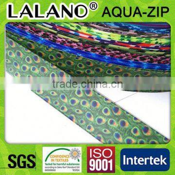 Top quality - reverse coil zipper peacock pattern for bags decoratvie