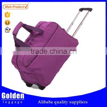 Hot sale Polyester trolley bag, new products duffle bag 2014 fabric suitcase