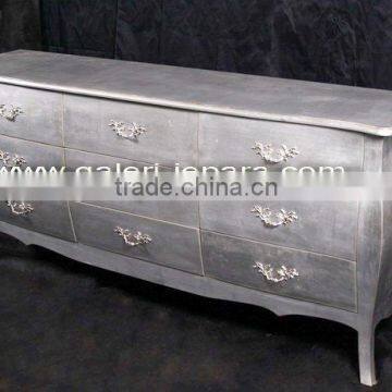 Wooden Furniture - Silver Leaf Chest of Drawers - Buffet TV with Drawers