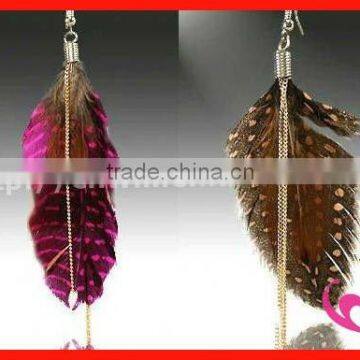 Cheap Fashion Earring Long Dangle Feather Earring Silver Earring Wholesale