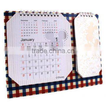 2015 new design desktop calendar with spiral notepads