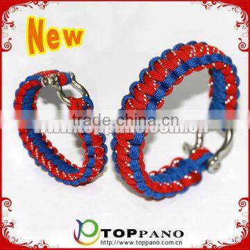 new fashion excellent quality survival bracelet with metal buckle