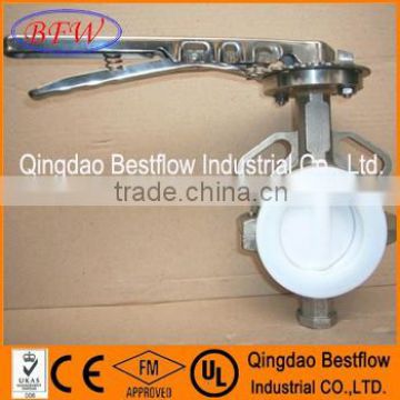 stainless steel PTFE lined wafer type butterfly valve