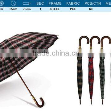 16 ribs bright black straight umbrella,large sun and rain umbrella,windproof golf umbrella