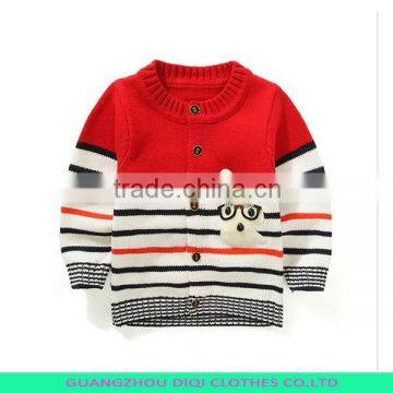 Fashion New Design 1/4 Zip Stripes Knitting Boys Pullover Sweater photo-3