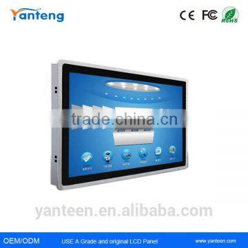 Aluminum alloy casing Widescreen 19inch embedded industrial lcd monitor with 5-wire resistive touchscreen