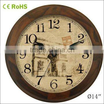 2015 beauty gift wooden home decor custom dial clock (14W04GL-179)