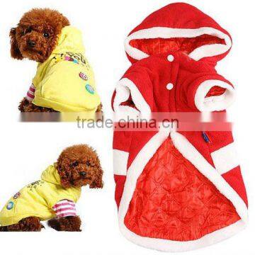 10" Santa Clause style hooded winter warm coat for pet/Dog hoodies