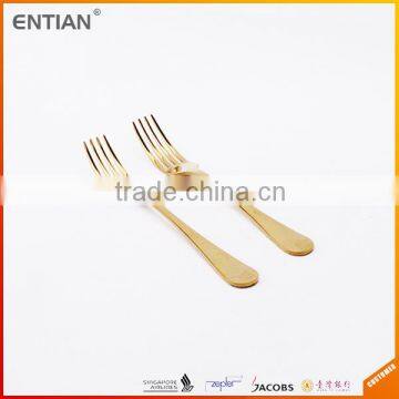 gold dinner fork, stainless steel fork, dinner fork