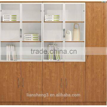 Melamine MFC modern design 5 door glassoffice file cabinet bookcase furniture