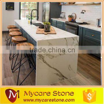 white marble polished kitchen bench top