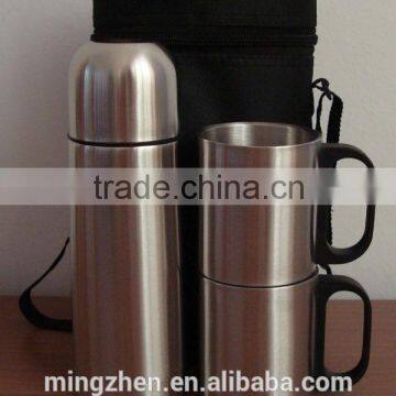 Fashionable Stainless Steel Gift Set 500ml Vacuum Flask and 2pcs 220ml Stainless Steel Coffee Mug photo-4