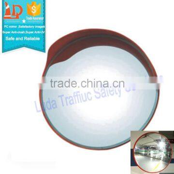 Wide angle convex mirror for traffic safety security