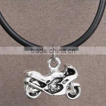 3.0mm Black adjustable vintage DIY motorcycler charm tattoo rubber necklace