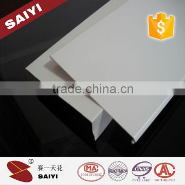 Smoke proof white suspended strip metal ceiling