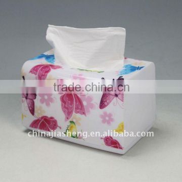 Plastic tissue paper box