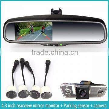4.3 Inch OEM Parking Sensor Rearview Mirror With 4 Replacement Radar Detectors With Backup Display Made by GERMID