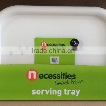 Plastic rect. PP plate Serving tray Serving platter 46.5x31cm (White) #TG1007EG in display box packing