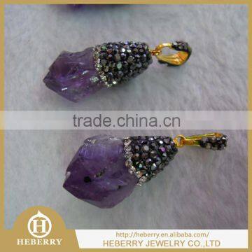 Amethyst Crystal Magnolia Flower Pendant