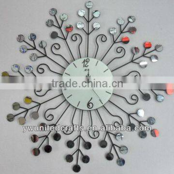 Hot sale Mordern Home Decorative Acrylic Diomond Aluminium Artificial Metal Wall Clock wholesale