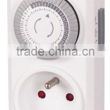 remote France type plug in Daily countdown socket mechanical timer