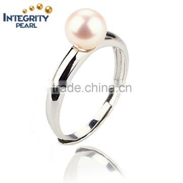 White round sterlingsilver freshwater pearl ring 7mm aaa grade fashionable pearl ring