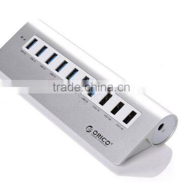 OEM/ ORICO usb3.0 hub with 7ports usb 3.0 hub plus 3 ports charging ports,high speed usb hub