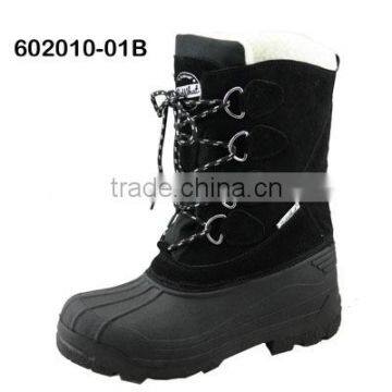 men's canadian style snow boots removeable lining boots cow suede leather bean boots