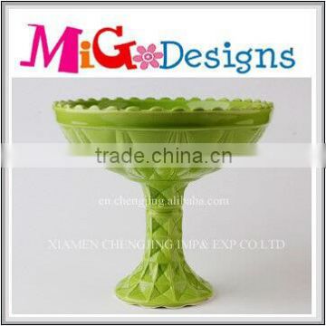 fashion elegant Wholesale ceramic green fruit tray