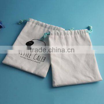 Promotion Custom Logo Jewelry Small White Drawstring Cotton Pouch photo-3