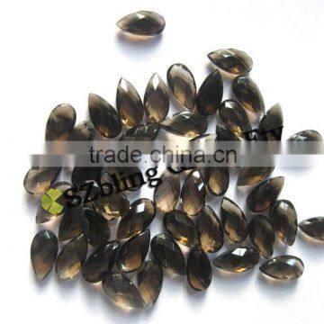 Lowest cost smoky quartz faceted pear shape gemstone beads