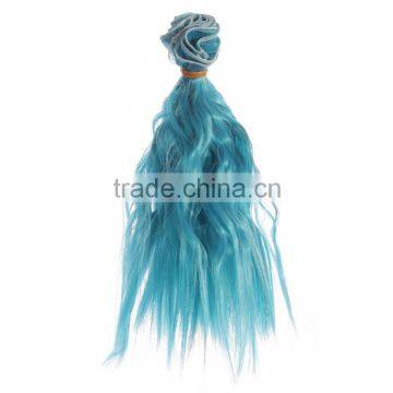 Ombre Color Kinky Curl Sythetic Hair Piece for Doll Wig photo-5