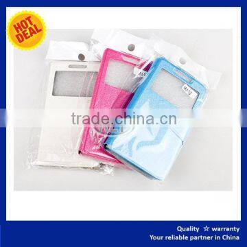 Leather case for iphone 6,Luxury Slim Wallet Silk PU Stand Flip Open window Leather Case Cover