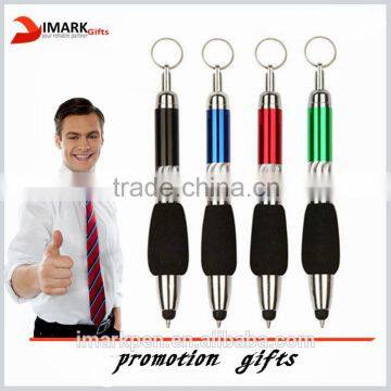 hot selling plastic stylus touch screen pen with keychain