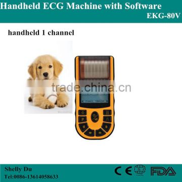 CE&ISO One channel Veterinary/VET Handheld Electrocardiograph ECG Machine EKG Machine Price EKG-80V-Shelly