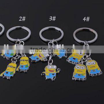 Wholesale Minions Shape Model metal key chains/Minions key chains for bags and gifts