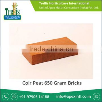 Leading Horticulture Products Manufacturer Exporting Coir Peat 650 gram Bricks