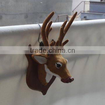 Handcraft Unstuffed Lifelike Cute Christmas Sleigh Deer Head Decoration of House Interior photo-5