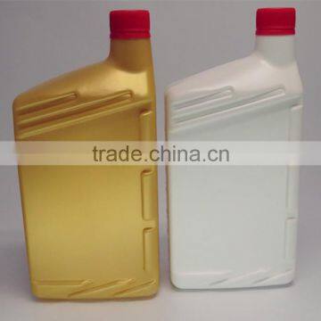 wholesale 1L white and gold plastic Gasoline lubricating or oil detergent bottle